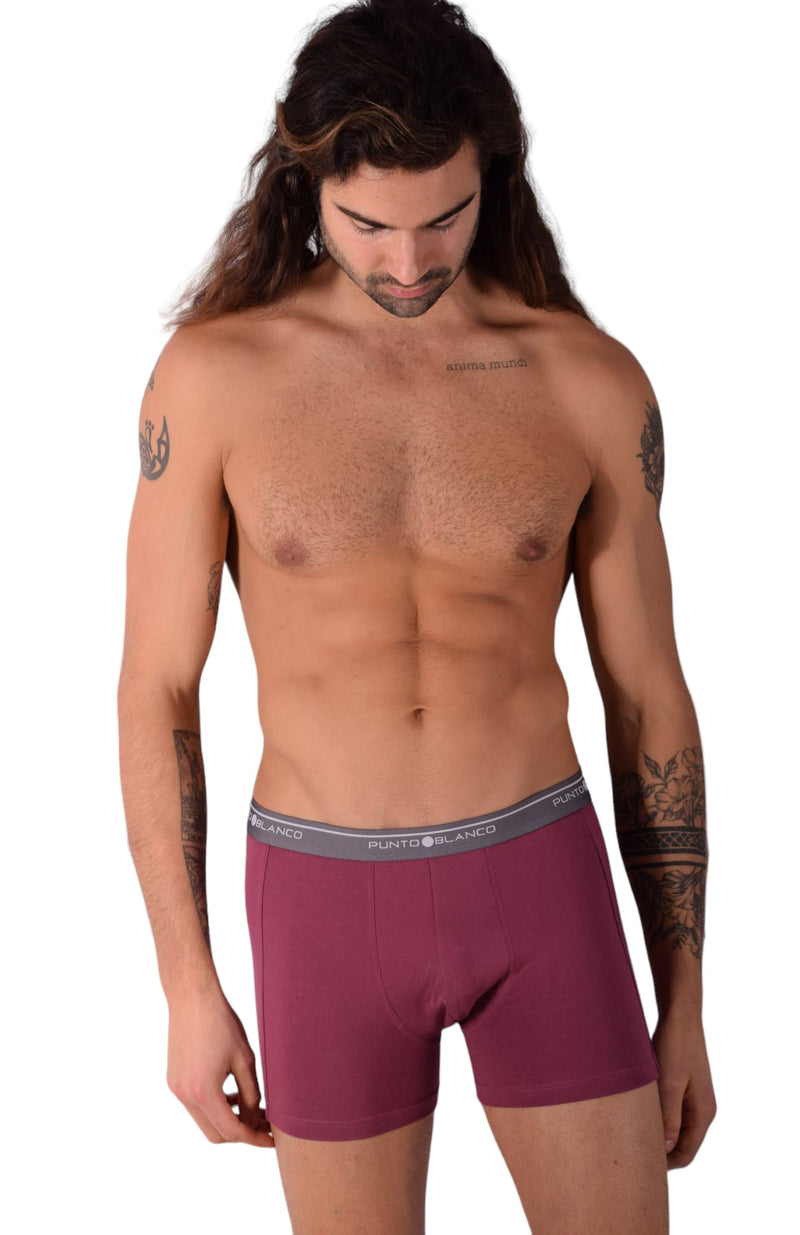 SMALL Mens Punto Blanco Basics Short Boxer Burgundy 53438 Pu19