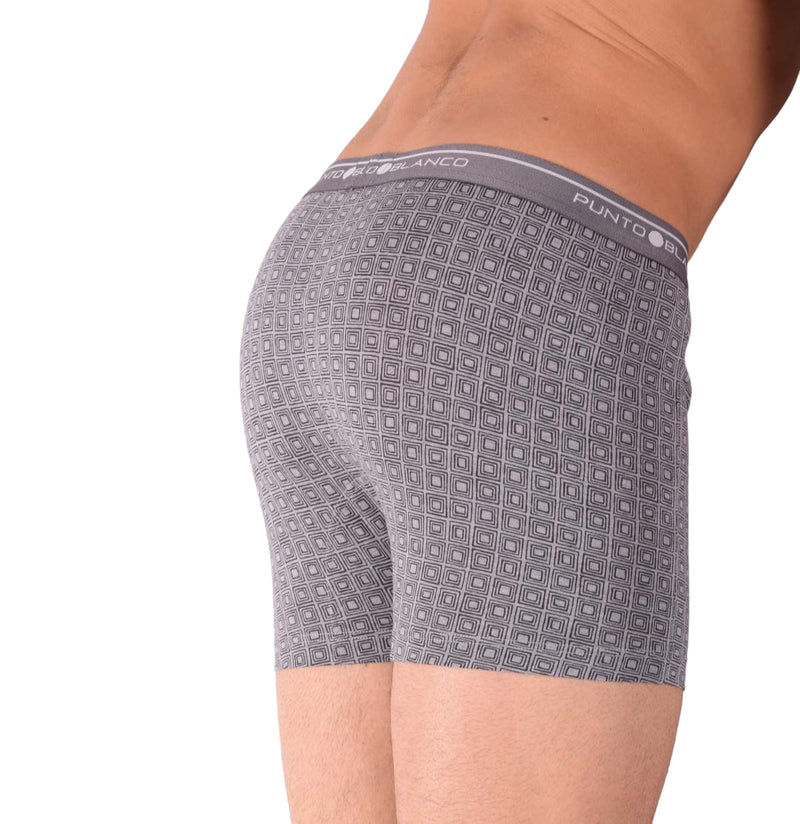 SMALL Mens Punto Blanco Basics Short Boxer Grey Print 53438 Pu33