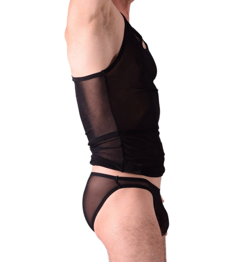 Small Private Structure Kit Tank Top + Briefs See-Thru Black 3451-71