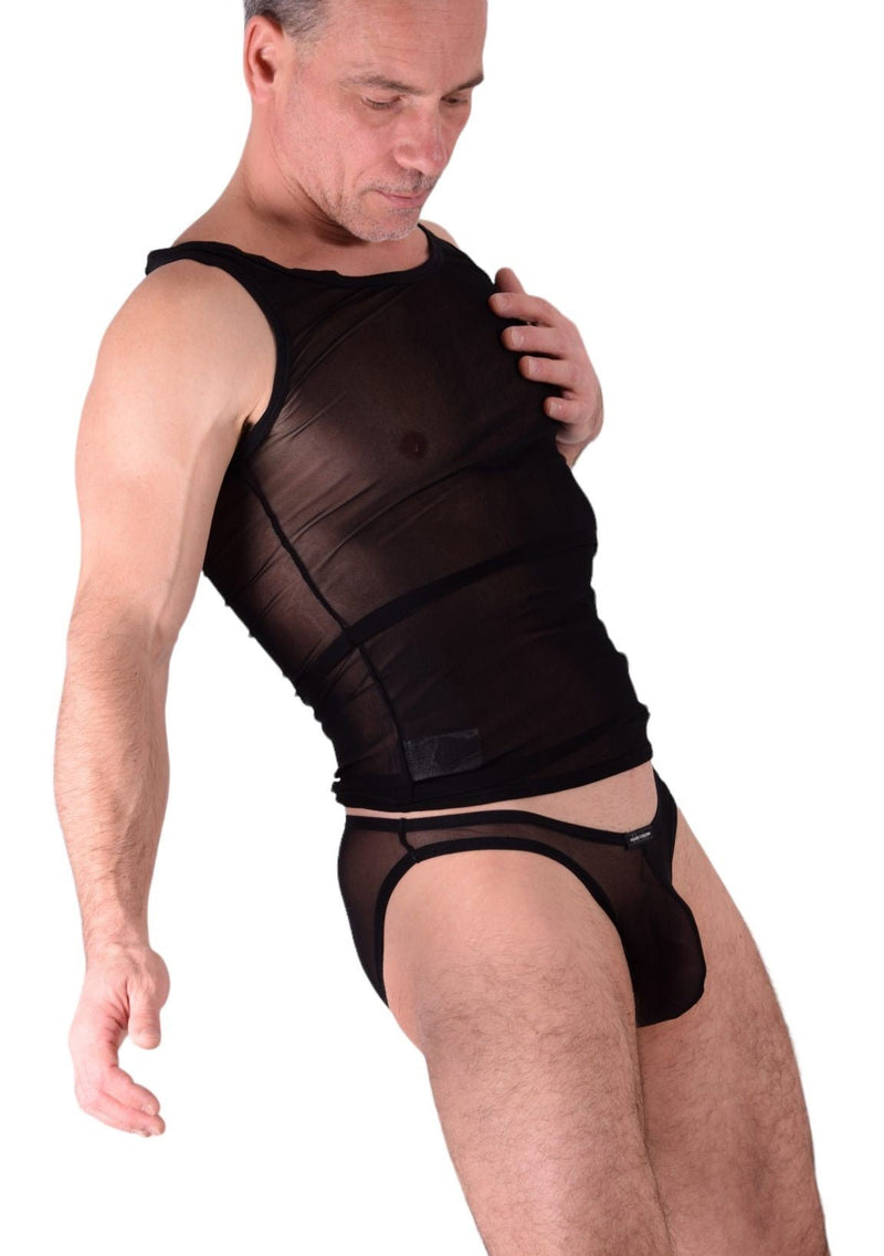 Small Private Structure Kit Tank Top + Briefs See - Thru Black 3451 - 714