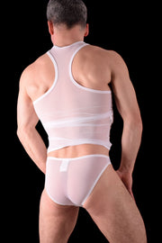 Small Private Structure Kit Tank Top + Briefs See - Thru White 3451 - 712