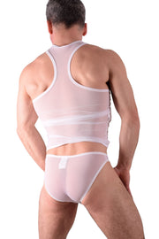 Small Private Structure Kit Tank Top + Briefs See - Thru White 3451 - 715