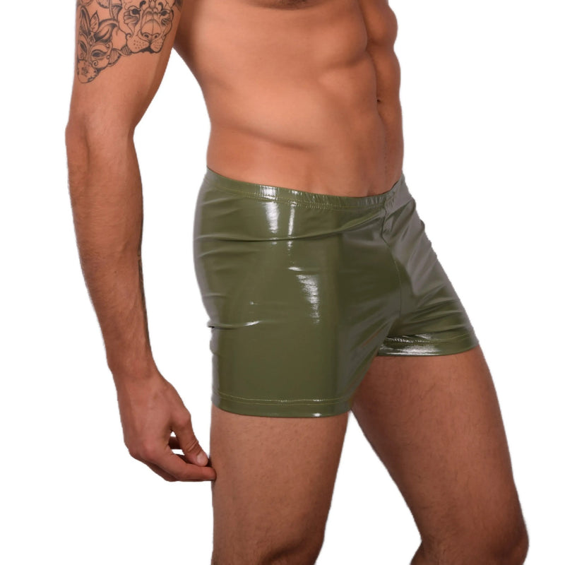 Small SMU Boxer Short Walk Around Vinyl Khaki Shorts 33491 MX131
