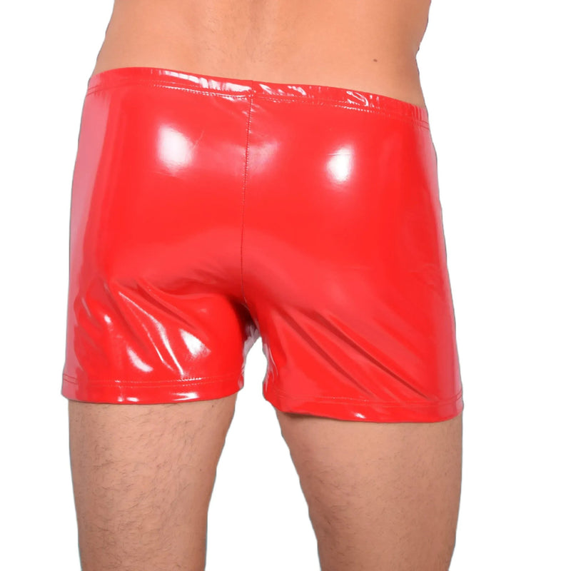Small SMU Boxer Short Walk Around Vinyl Shorts Red 33492 MX132