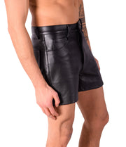 Small SMU Pure Leather Shorts Black 31 - 32in 22059 111