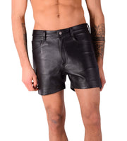 Small SMU Pure Leather Shorts Black 31 - 32in 22059 116