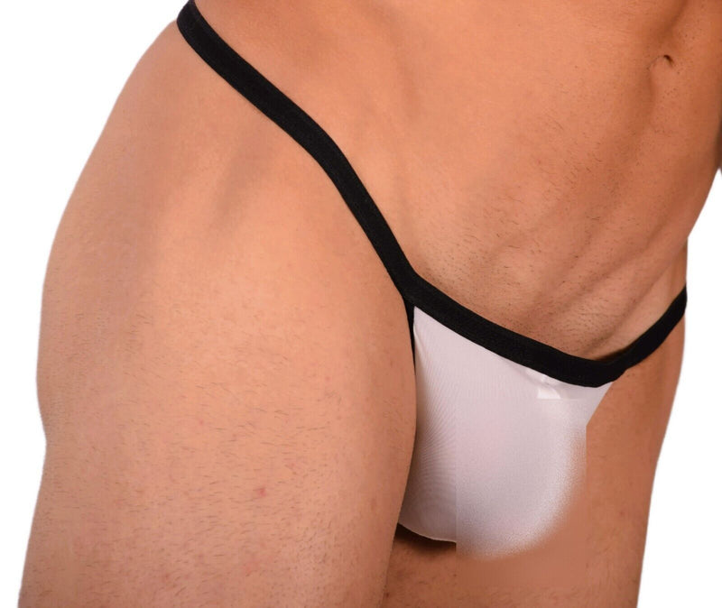 SMALL SMU Tanning Walking around sheer White String MX20 340735