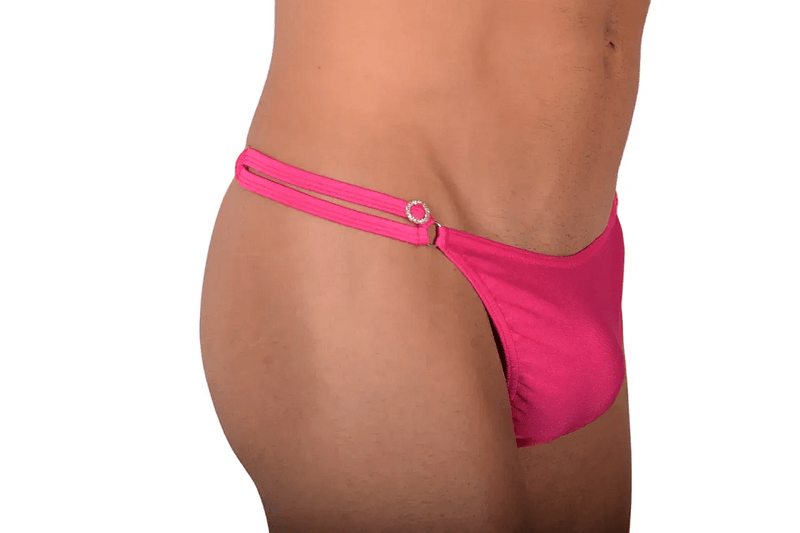 Small SMU Tanning Wear Thong Pink Rhinestones MX10 1006065