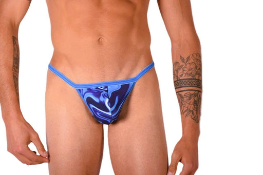 SMU Catch Me Tiny Tanning G - String Blue Smeared H091