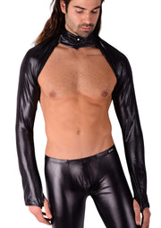 SMU Crop top Leather Look Spandex  11760 SX11