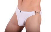 SMU Detachable Swim-Brief  Snug Pouch Swimwear White MX7