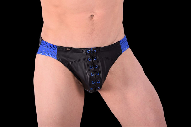 SMU Eye Grabber Leather brief Black blue P01003 H6