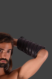 SMU Forearm Pairs Gauntlet Leather Handmade Aviator Laced Guard Wallet Black5