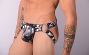 SMU Leather Jockstrap Removable Cod Piece adjust 28-31 in