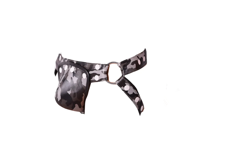 SMU Leather Camouflage Jocks Removable Cod Piece adjust 28-36 in ch24