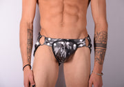 SMU Leather Jockstrap Removable Cod Piece adjust 28-31 in