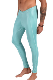 SMU Legging For Mens Shiny Turquoise Tight - Fit S/M 12560 MX81