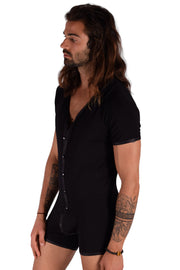 SMU Men Bodysuit Black  S/M Polyamide Cotton 119420 MX3