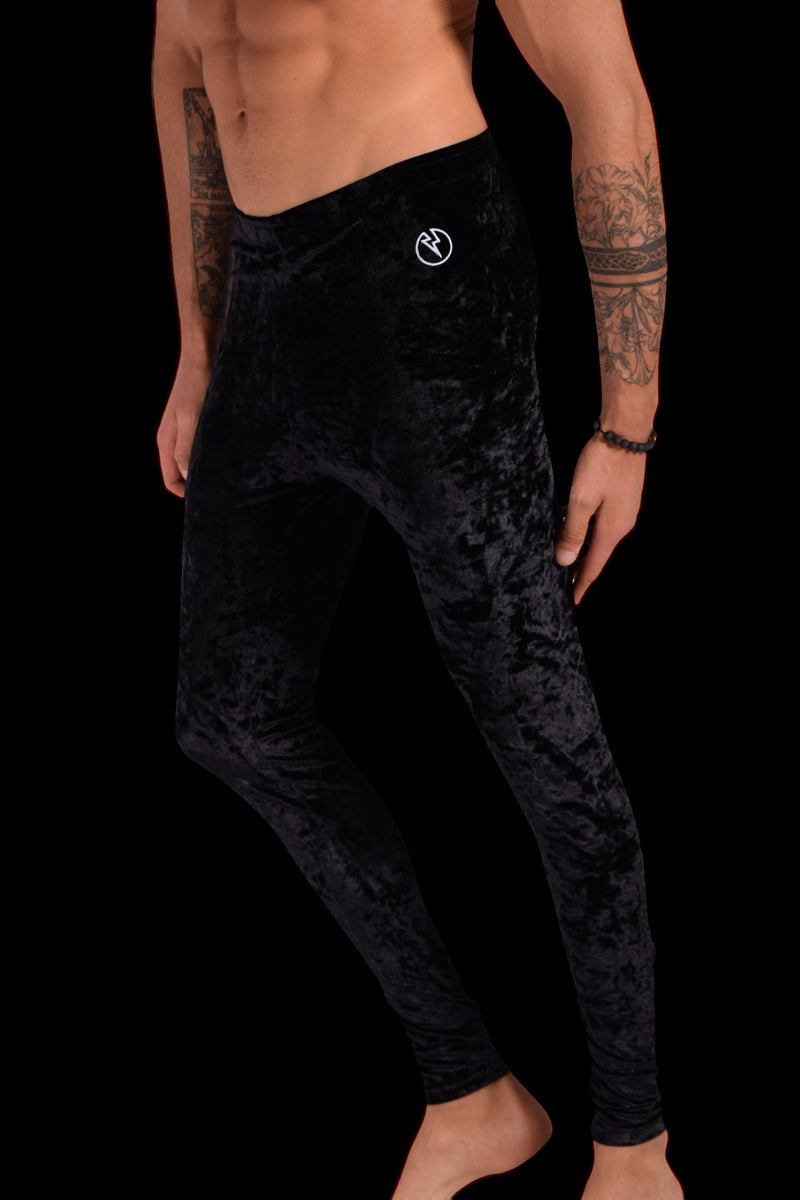 SMU Mens Legging Black Velvety XS/S 12571 MX83