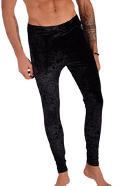 SMU Mens Legging Black Velvety XS/S 12571 MX81