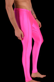 SMU Mens Shiny Pink Legging Tight - Fit S/M 12557 MX85