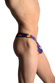 SMU Pride Swim Tanning Thong  Multi color print P01204-H37