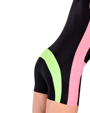 SMU Singlet Bodysuit Fashion Short Black Pink 2C3