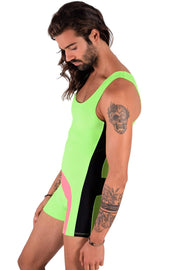 SMU Singlet Bodysuit Fashion Short Lime Pink 2C4