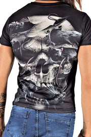 SMU T-Shirt Skull Mystical Black Shirts 32450 A