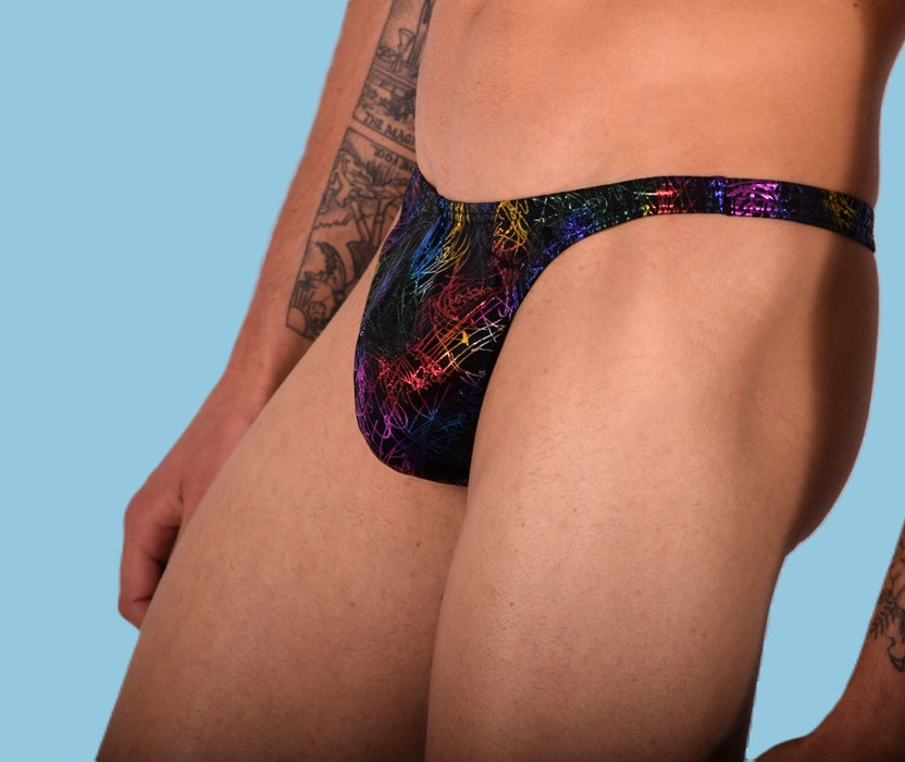 S/M SMU Mens Dancing Thong Underwear Flash Print 33443 MX11