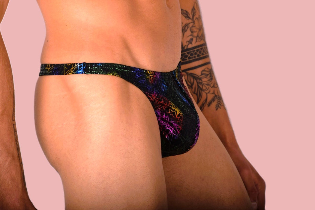 S/M SMU Mens Dancing Thong Underwear Flash Print 33443 MX11