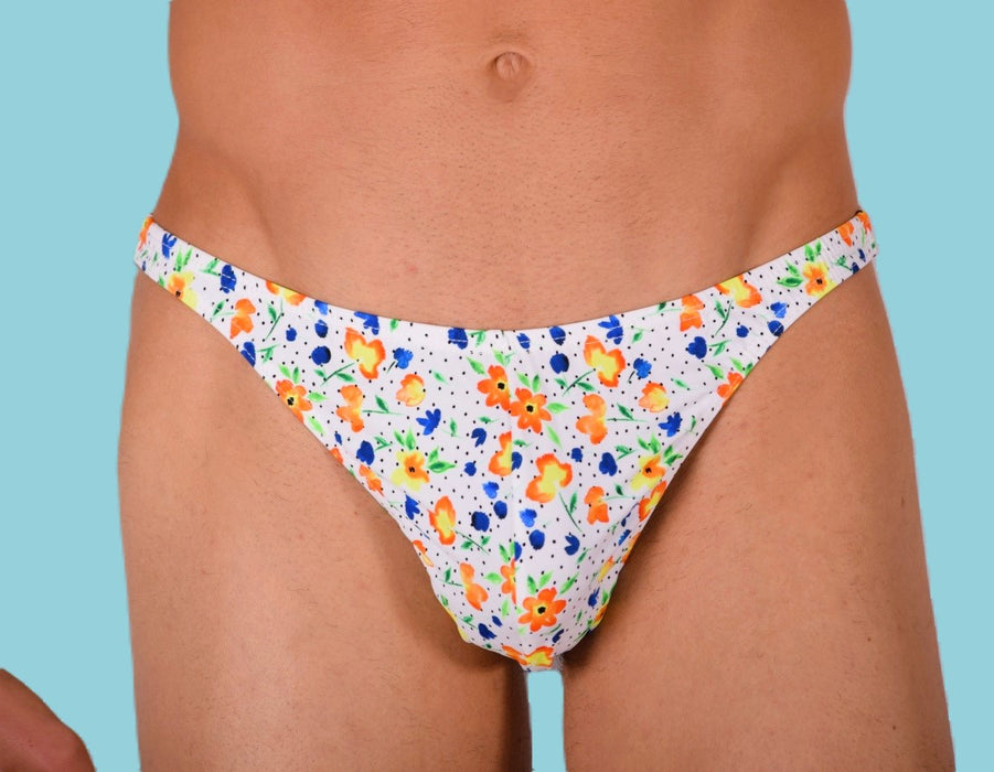 XS/S SMU Mens Thong Underwear Print Flowers 33445 MX11