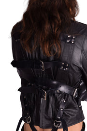 Straight jacket Strict Leather high quality  veste de contrainte fetiche cuir