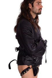 Straight jacket Strict Leather high quality  veste de contrainte fetiche cuir