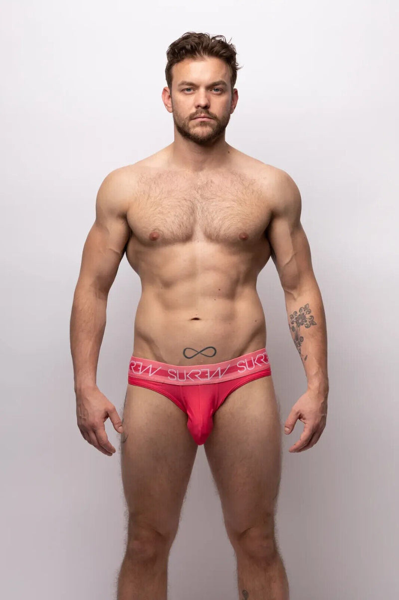 SUKREW Briefs Classic Stetchy Unlined Contoured Pouch in Deep Coral