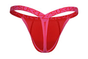 SUKREW Bubble Thong Low - Rise with Rounded Cupping Pouch in Red 392