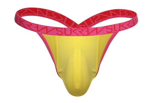 SUKREW Bubble Thongs Low - Rise and Rounded Cupping Pouch in Pineapple Yellow 391