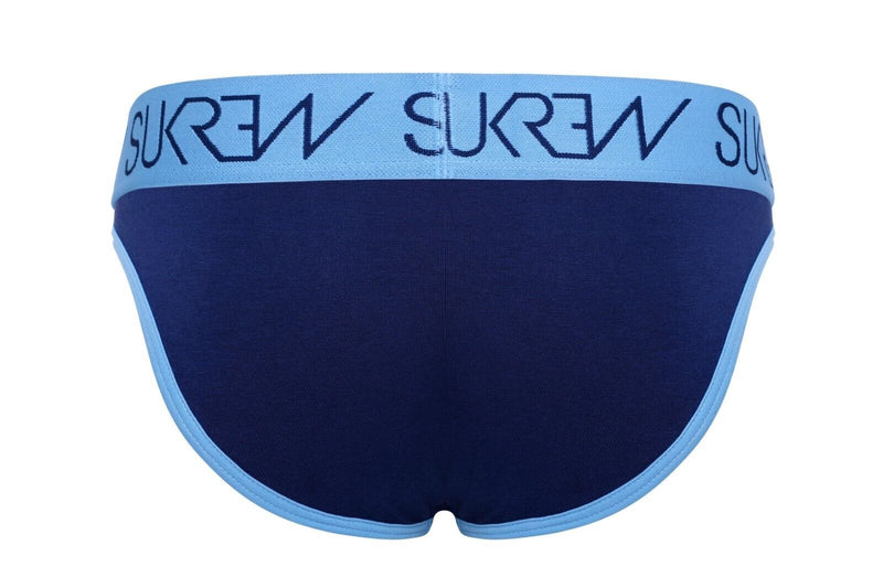 SUKREW Classic Brief Large Contoured Pouch Stretchy Soft Cotton Briefs Marine 404