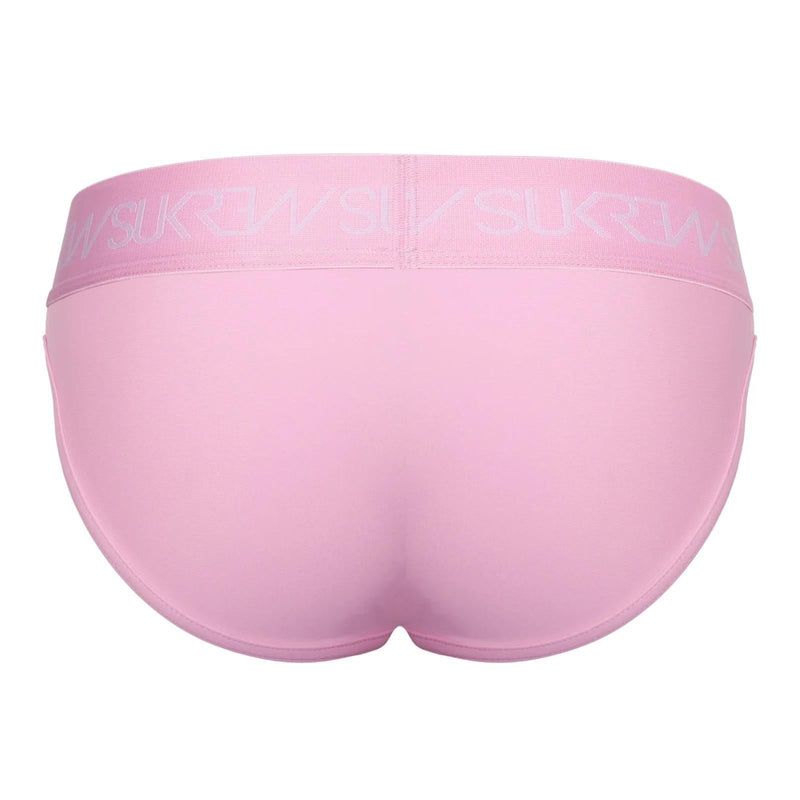 SUKREW Classic Briefs High - Cut Large Contoured Pouch Cover Stitch in Summer Pink2