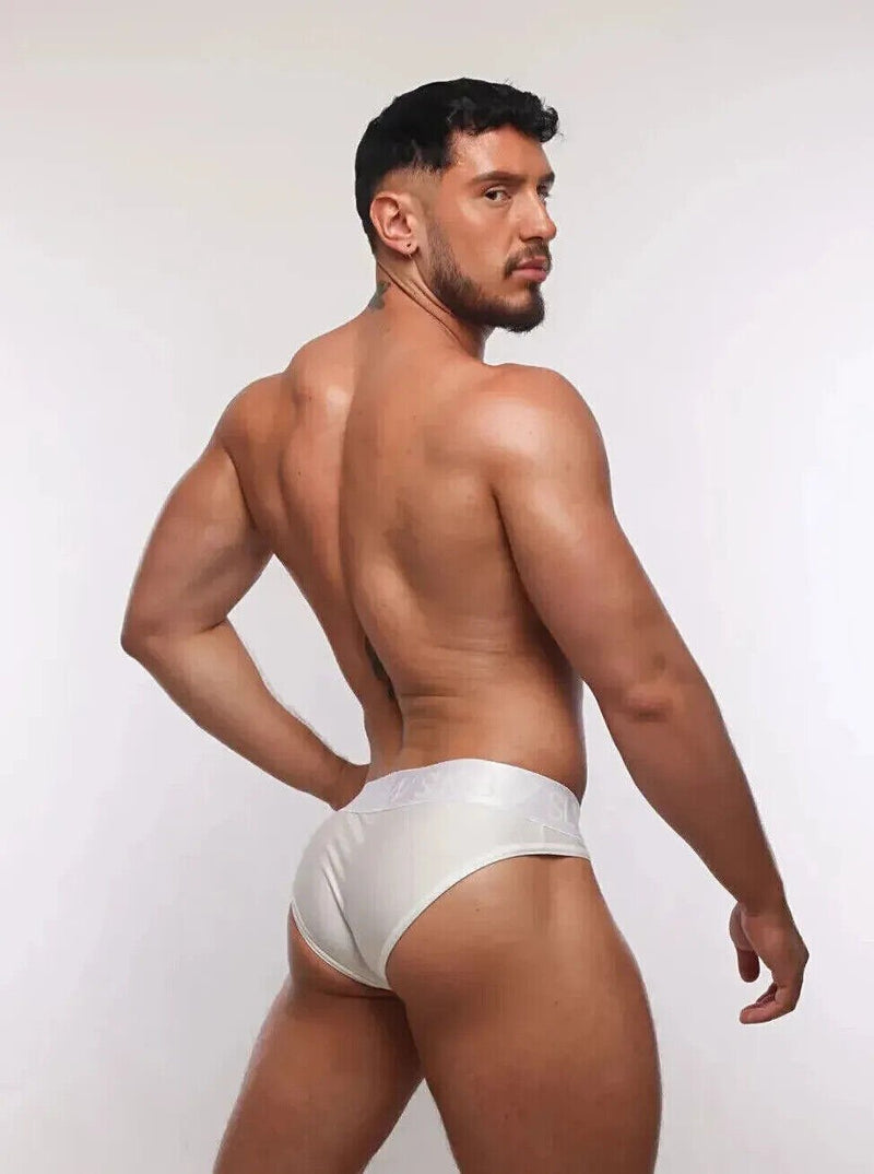 SUKREW Classic Briefs Stretchy Unlined Large Contoured Pouch in Shimmer White 391