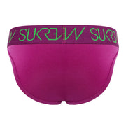 SUKREW Classic Briefs Unlined Jacquard Waistband Stretchy Brief in Deep Purple 4