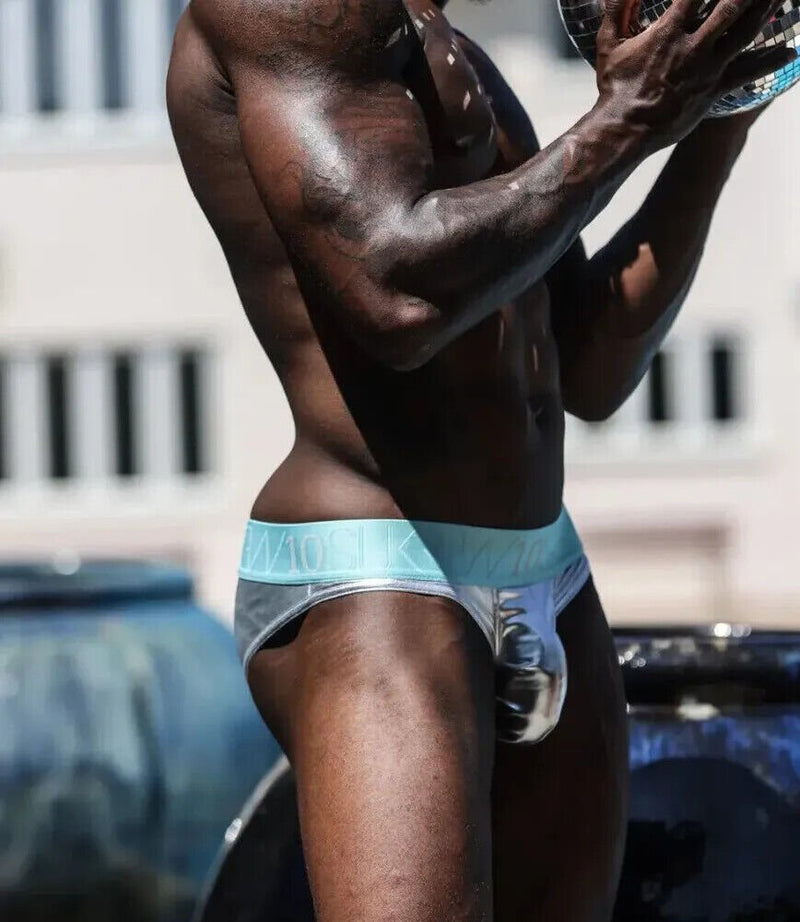 SUKREW Classic Briefs With Large Pouch in Shiny Metallic Mirror Glacier2