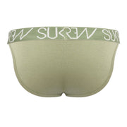 SUKREW Cotton Tanga Briefs Large Contoured Pouch Unlined Open Sides Khaki 13