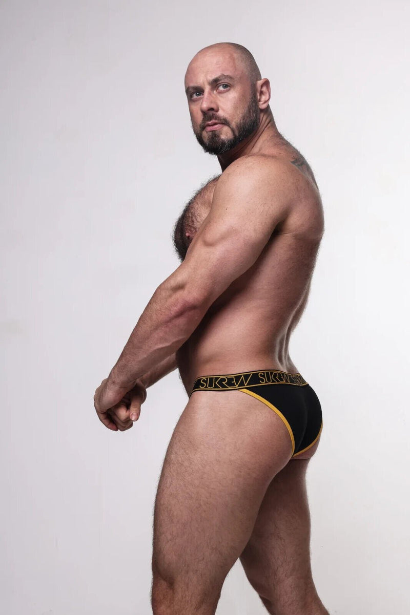 SUKREW High - Cut Tanga Briefs With Open Sides and Skimpy Back in Trophy Black 64