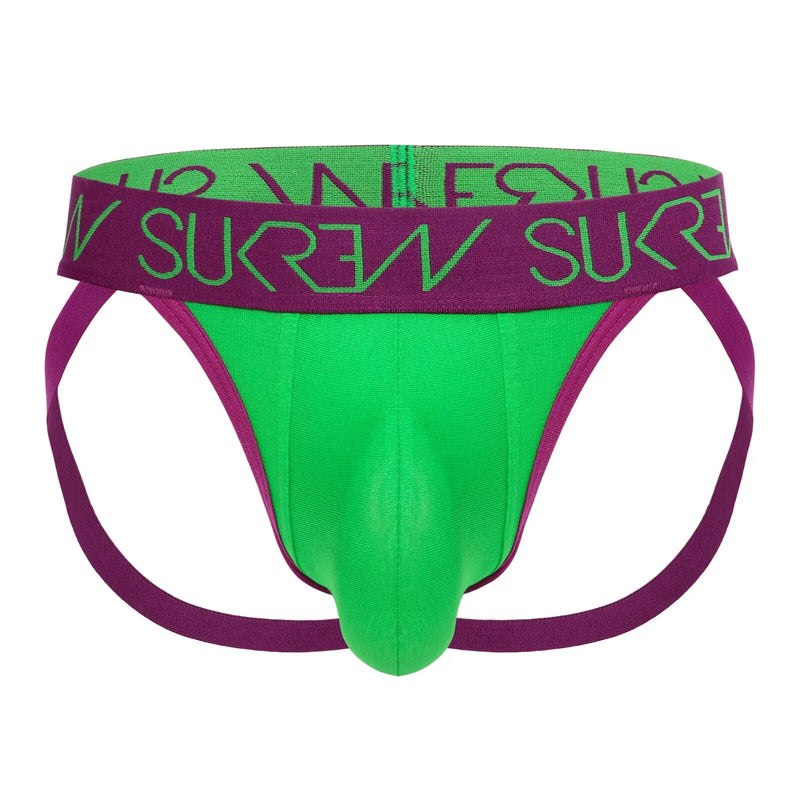 SUKREW Jockstrap Low-rise Font Soft Cotton Stretch Jock in Verdant Green 25
