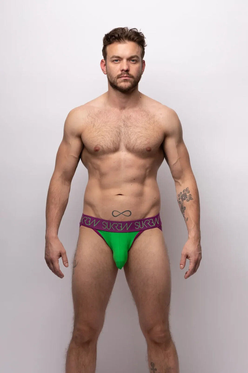 SUKREW Jockstrap Low-rise Font Soft Cotton Stretch Jock in Verdant Green 25