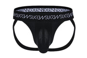 SUKREW Jockstrap Low - rise Font Soft Cotton Stretchy Jock in Twilight Black 251