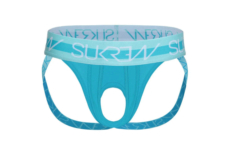 SUKREW Jockstrap U-Style Oval Front Low-Rise Jock Soft CR Feel in Scuba Blue