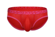 SUKREW Low - Rise Briefs Rounded Cupping Pouch Unlined Cotton Brief in Red 391
