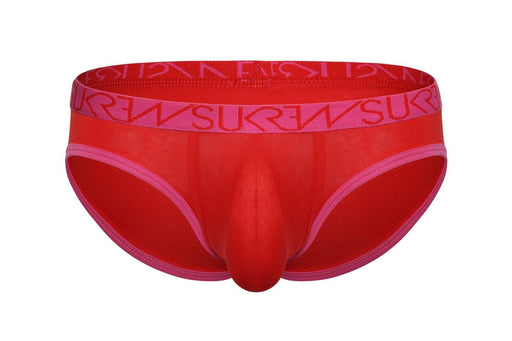 SUKREW Low - Rise Briefs Rounded Cupping Pouch Unlined Cotton Brief in Red 391